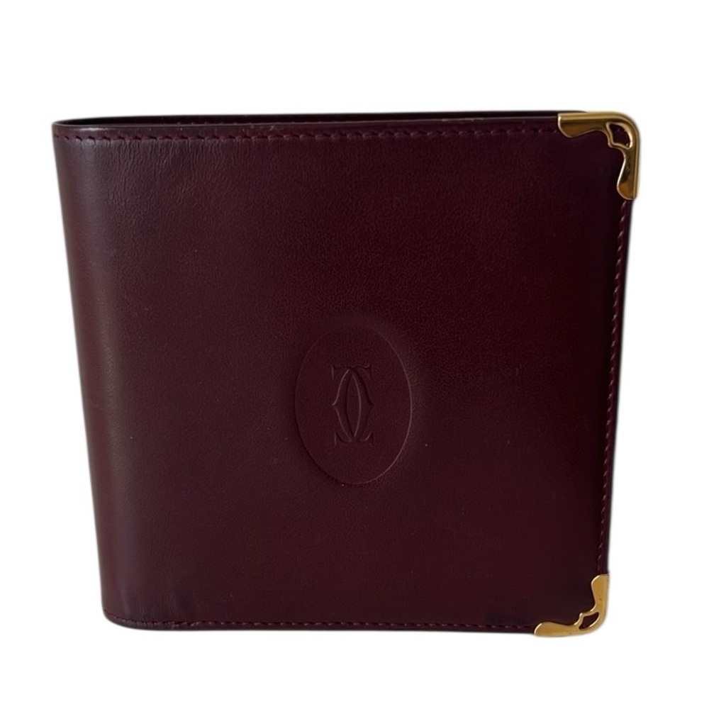 Cartier Paris Must Line Leather Bifold Wallet Bordeaux